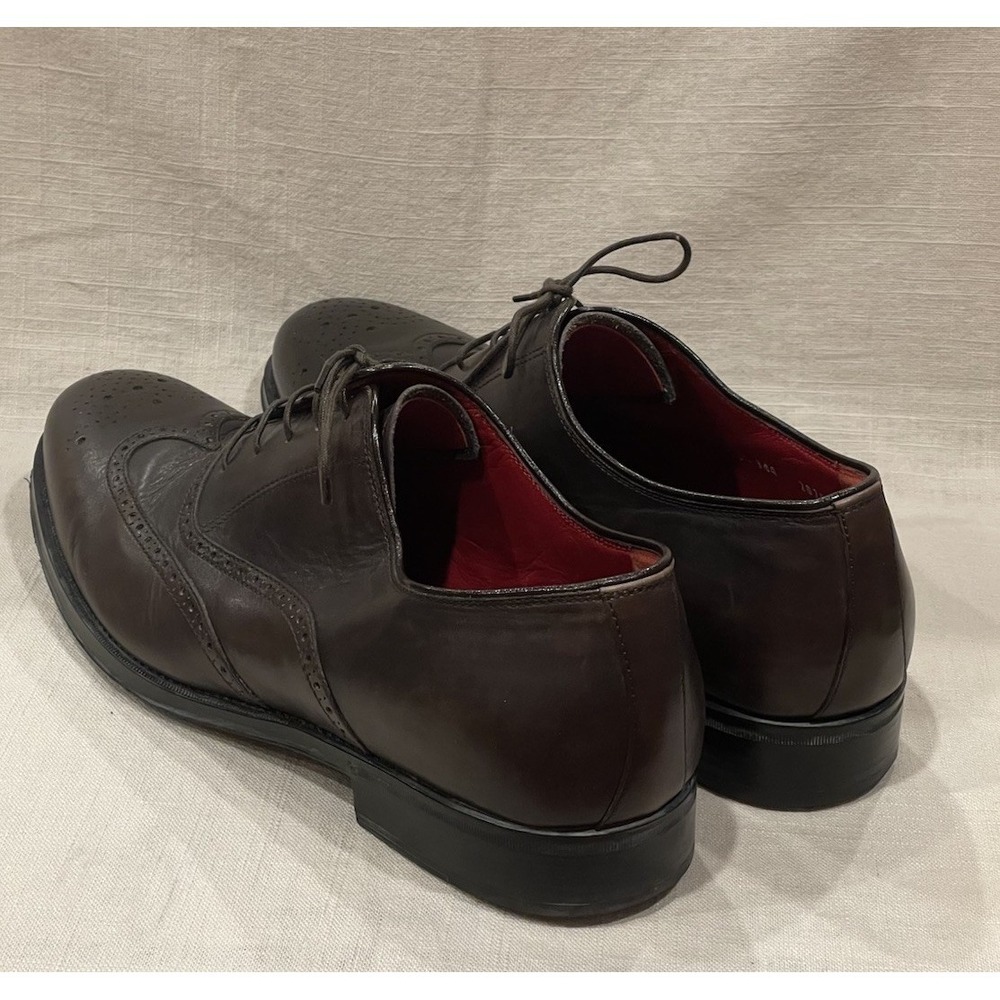 BARRETT Oxford Dark Brown Leather Full Brogue Wingtip Dress Shoes Men's Sz 10.5 - Picture 4 of 16